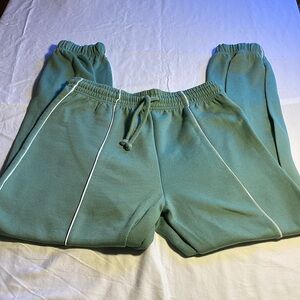 Topshop Women’s Green Joggers with White Trim